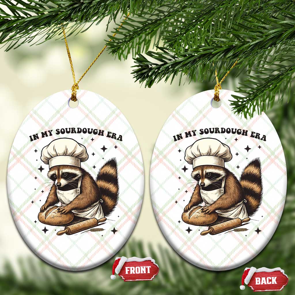 In My Sourdough Era Ceramic Ornament Funny Raccoon Baker - Wonder Print Shop