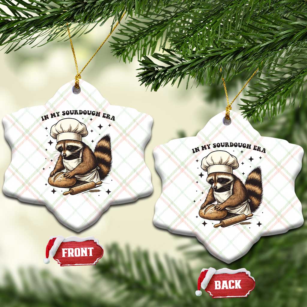 In My Sourdough Era Ceramic Ornament Funny Raccoon Baker - Wonder Print Shop