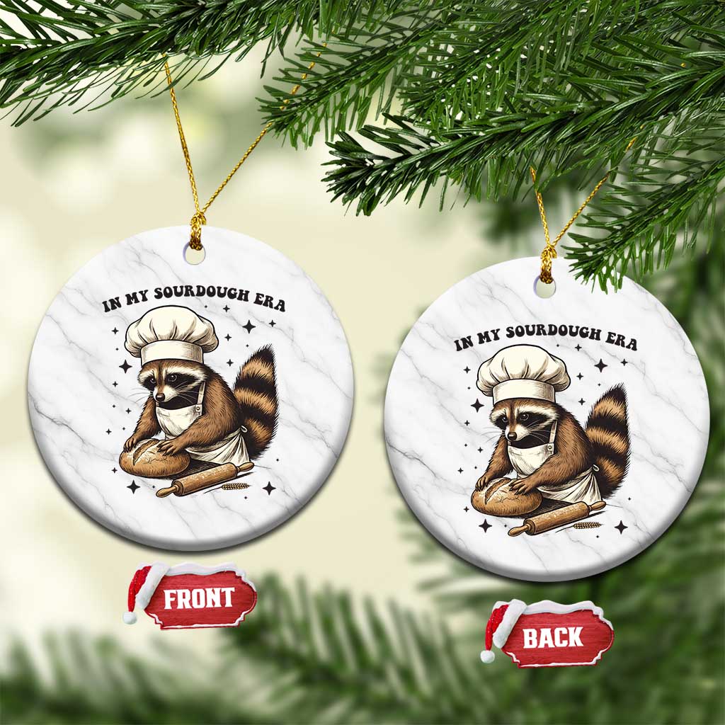 In My Sourdough Era Ceramic Ornament Funny Raccoon Baker - Wonder Print Shop