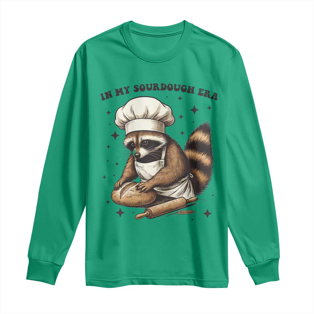 In My Sourdough Era Long Sleeve Shirt Funny Raccoon Baker - Wonder Print Shop