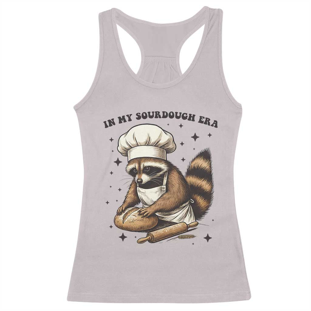 In My Sourdough Era Racerback Tank Top Funny Raccoon Baker - Wonder Print Shop