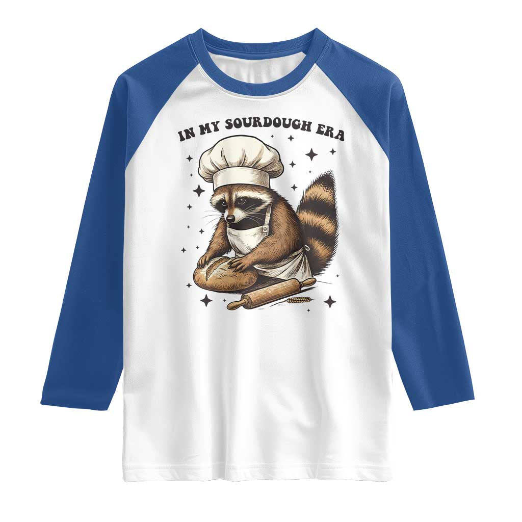 In My Sourdough Era Raglan Shirt Funny Raccoon Baker - Wonder Print Shop