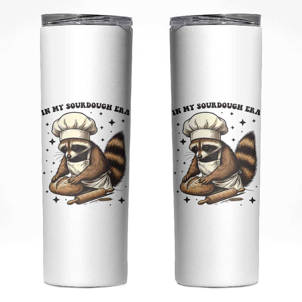 In My Sourdough Era Skinny Tumbler Funny Raccoon Baker - Wonder Print Shop