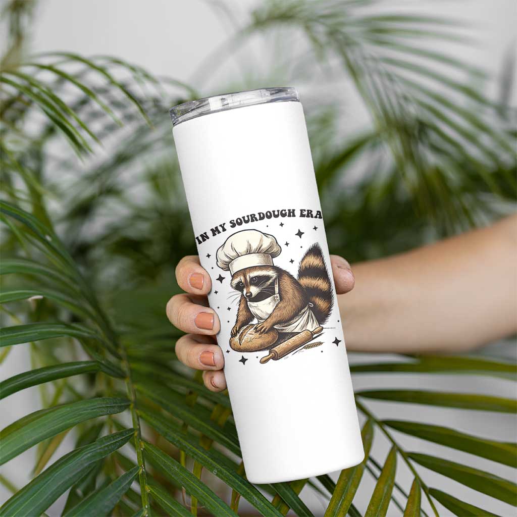In My Sourdough Era Skinny Tumbler Funny Raccoon Baker - Wonder Print Shop