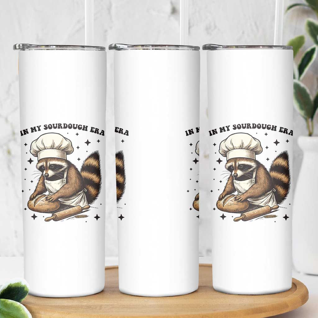 In My Sourdough Era Skinny Tumbler Funny Raccoon Baker - Wonder Print Shop