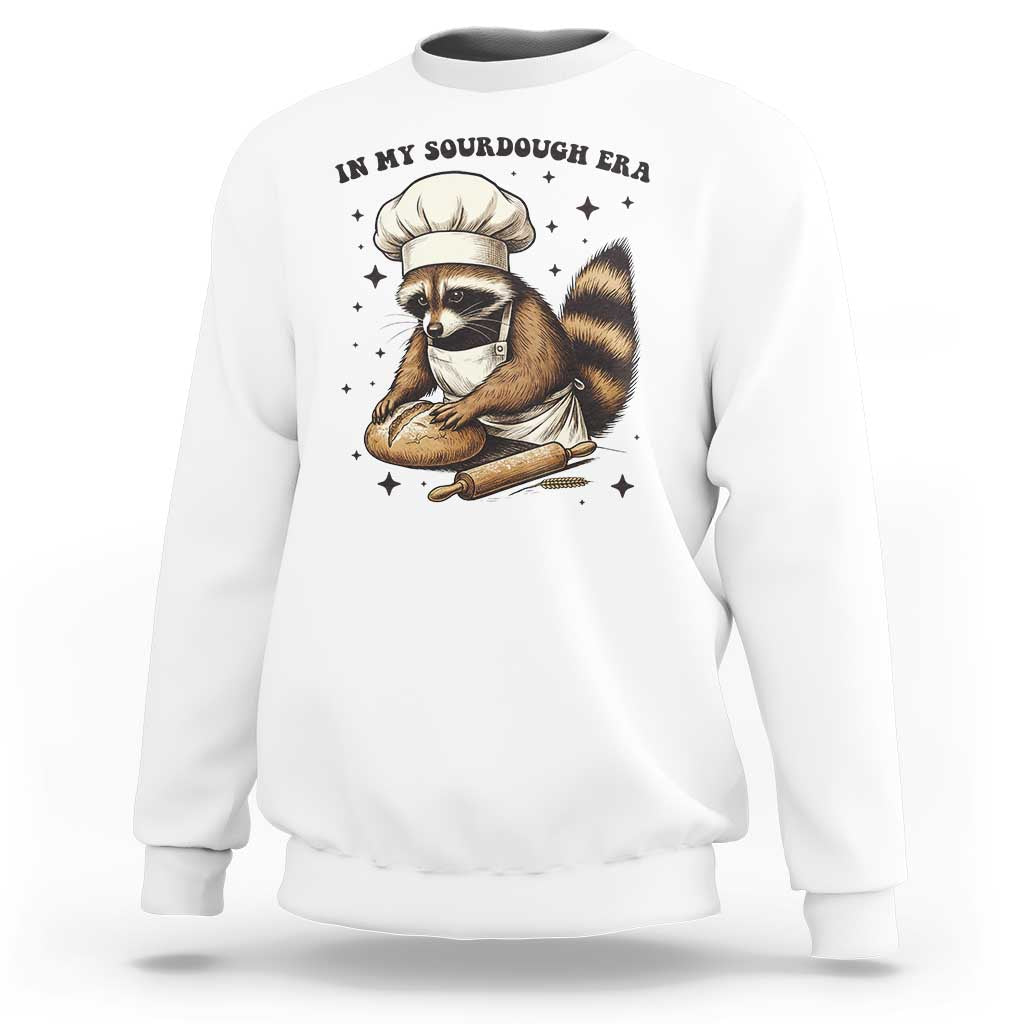 In My Sourdough Era Sweatshirt Funny Raccoon Baker - Wonder Print Shop