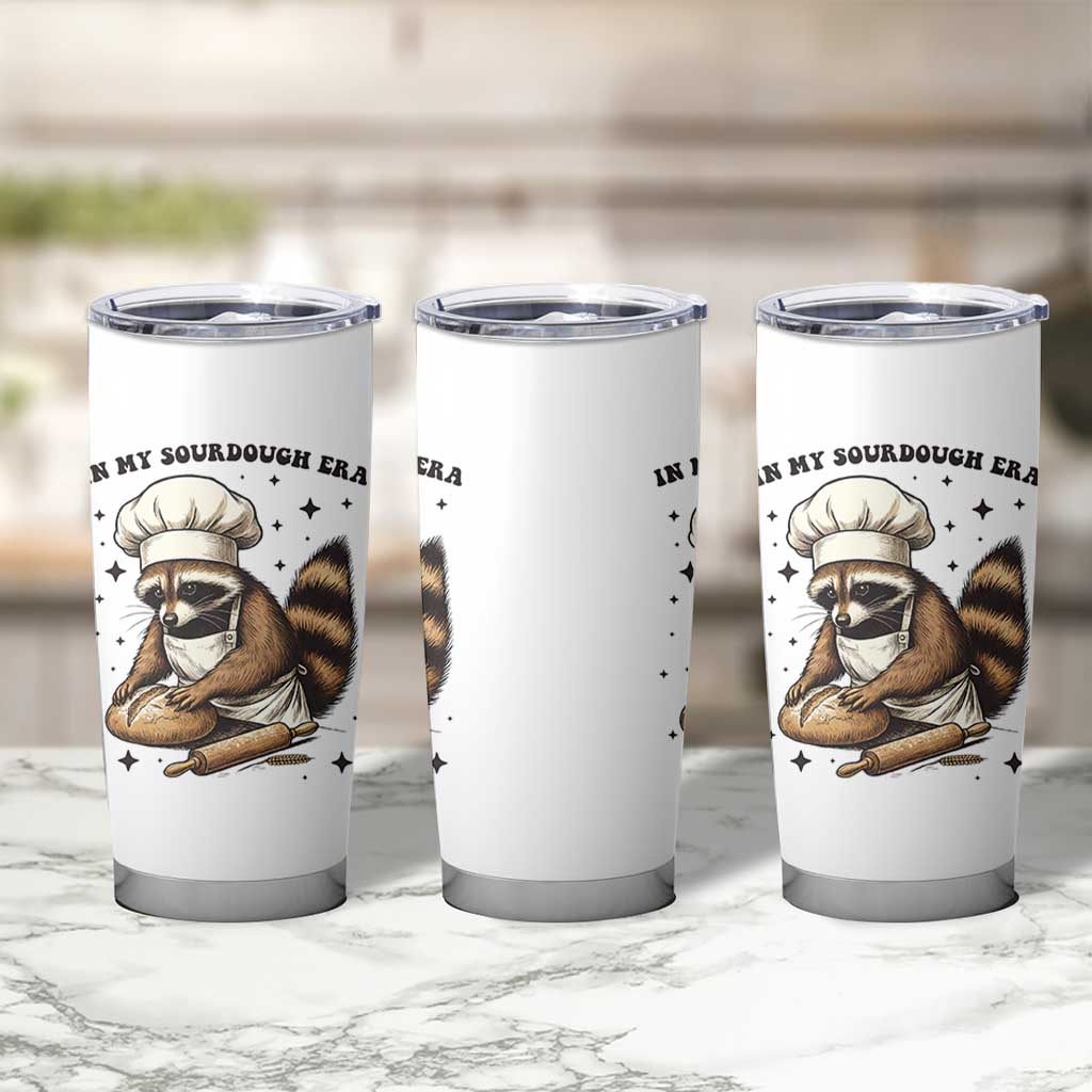 In My Sourdough Era Tumbler Cup Funny Raccoon Baker - Wonder Print Shop