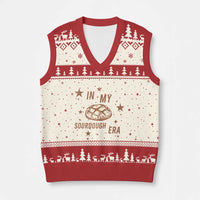 In My Sourdough Era V-Neck Knit Sweater Vest Funny Baking Bread Lover - Wonder Print Shop