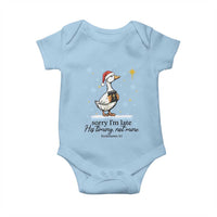 Christian Goose Baby Onesie Sorry I Am Late His Timing Not Mine - Wonder Print Shop