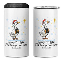 Christian Goose 4 in 1 Can Cooler Tumbler Sorry I Am Late His Timing Not Mine - Wonder Print Shop