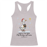 Christian Goose Racerback Tank Top Sorry I Am Late His Timing Not Mine - Wonder Print Shop