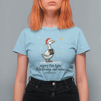 Christian Goose T Shirt For Women Sorry I Am Late His Timing Not Mine - Wonder Print Shop
