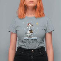 Christian Goose T Shirt For Women Sorry I Am Late His Timing Not Mine - Wonder Print Shop