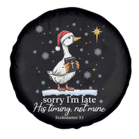 Christian Silly Goose Spare Tire Cover Sorry I Am Late His Timing Not Mine - Wonder Print Shop