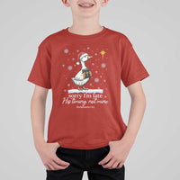 Christian Silly Goose T Shirt For Kid Sorry I Am Late His Timing Not Mine - Wonder Print Shop