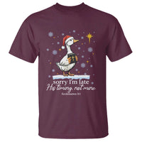 Christian Silly Goose T Shirt Sorry I Am Late His Timing Not Mine - Wonder Print Shop