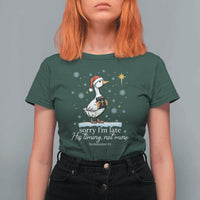 Christian Silly Goose T Shirt For Women Sorry I Am Late His Timing Not Mine - Wonder Print Shop