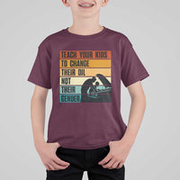 Teach Your Kids To Change Their Oil Not Their Gender T Shirt For Kid Funny Mechanic Dad - Wonder Print Shop