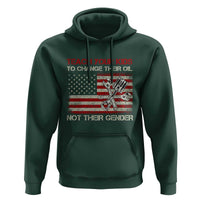 Teach Your Kids To Change Their Oil Not Their Gender Hoodie Mechanic Flag American Patriotic Flag Funny Mechanic Dad Political Satire Humor - Wonder Print Shop