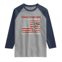 Teach Your Kids To Change Their Oil Not Their Gender Raglan Shirt Mechanic Flag American Patriotic Flag Funny Mechanic Dad Political Satire Humor - Wonder Print Shop