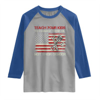 Teach Your Kids To Change Their Oil Not Their Gender Raglan Shirt Mechanic Flag American Patriotic Flag Funny Mechanic Dad Political Satire Humor - Wonder Print Shop