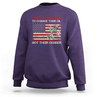 Teach Your Kids To Change Their Oil Not Their Gender Sweatshirt Mechanic Flag American Patriotic Flag Funny Mechanic Dad Political Satire Humor - Wonder Print Shop