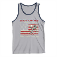 Teach Your Kids To Change Their Oil Not Their Gender Tank Top Mechanic Flag American Patriotic Flag Funny Mechanic Dad Political Satire Humor - Wonder Print Shop