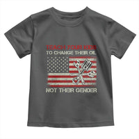 Teach Your Kids To Change Their Oil Not Their Gender Toddler T Shirt Mechanic Flag American Patriotic Flag Funny Mechanic Dad Political Satire Humor - Wonder Print Shop