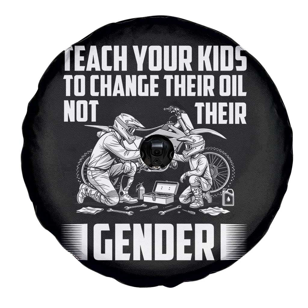 Teach Your Kids To Change Their Oil Not Their Gender Spare Tire Cover Political Satire - Wonder Print Shop