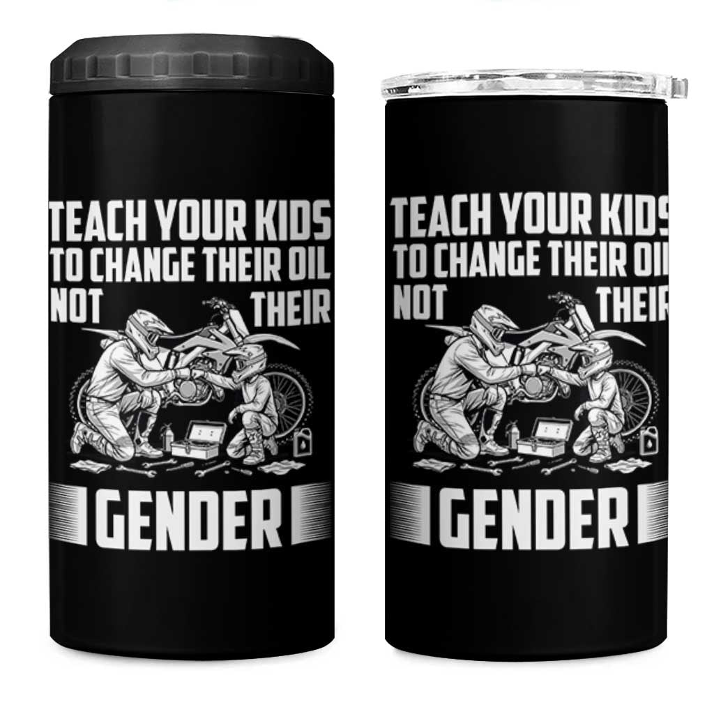 Teach Your Kids To Change Their Oil Not Their Gender 4 in 1 Can Cooler Tumbler Political Satire - Wonder Print Shop