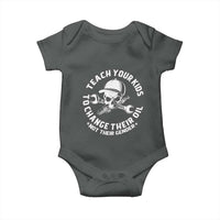 Teach Your Kids To Change Their Oil Not Their Gender Baby Onesie Funny Mechanic Dad Political Satire Humor - Wonder Print Shop