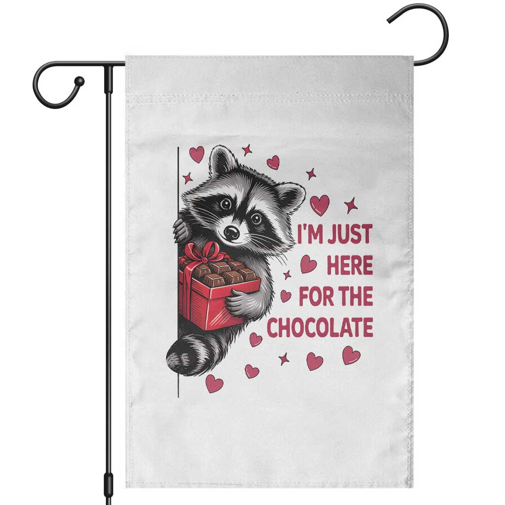 Valentine Racoon Trash Panda Garden Flag I'm Just Here For The Chocolate