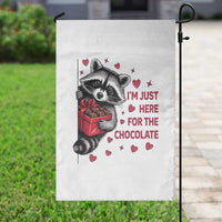 Valentine Racoon Trash Panda Garden Flag I'm Just Here For The Chocolate