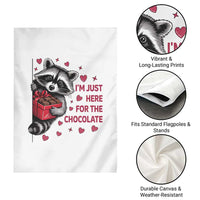 Valentine Racoon Trash Panda Garden Flag I'm Just Here For The Chocolate