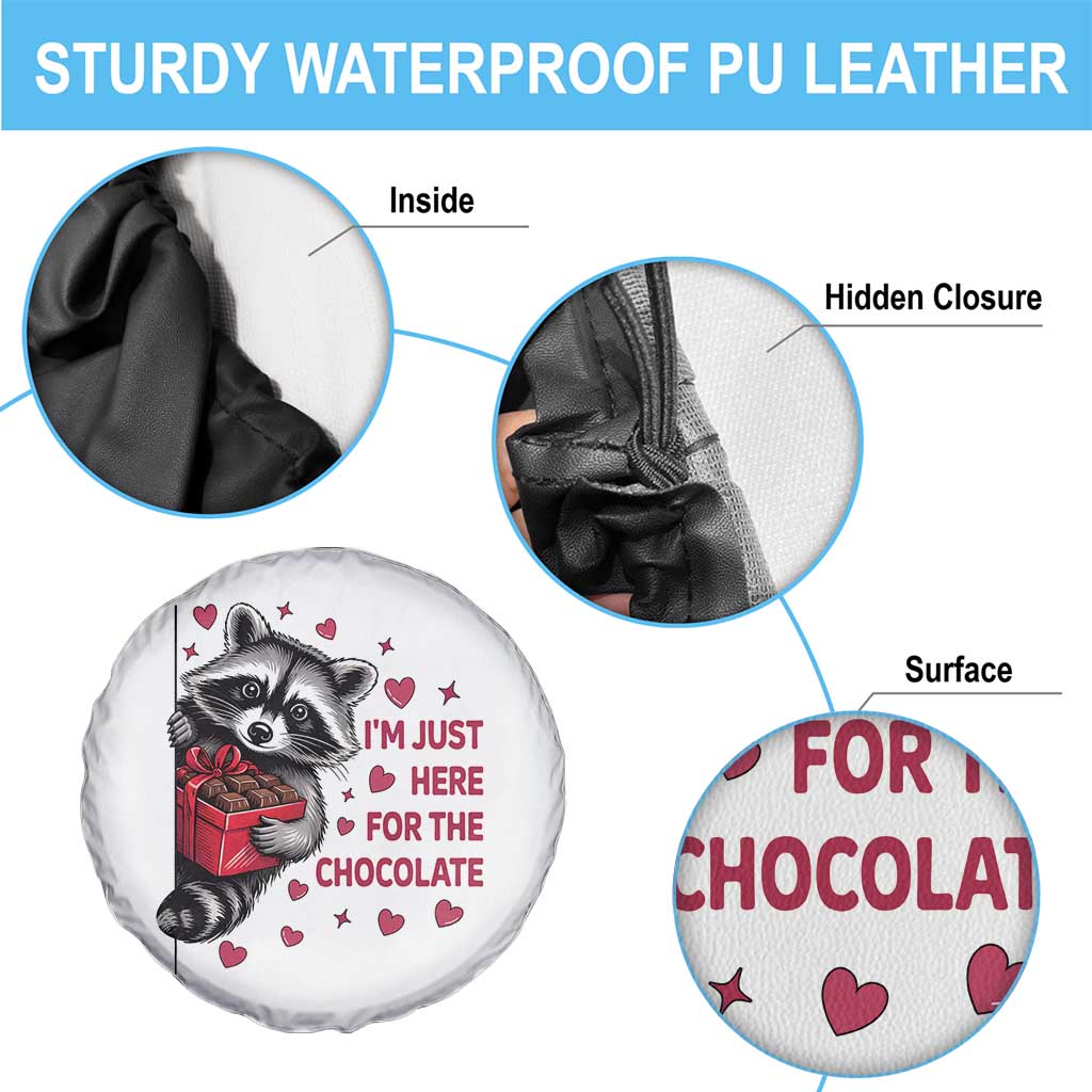 Valentine Racoon Trash Panda Spare Tire Cover I'm Just Here For The Chocolate