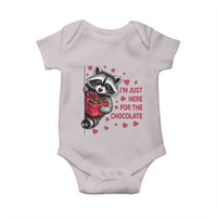 Valentine Racoon Trash Panda Baby Onesie I'm Just Here For The Chocolate