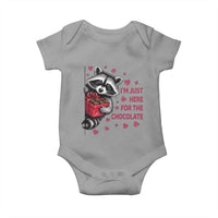 Valentine Racoon Trash Panda Baby Onesie I'm Just Here For The Chocolate