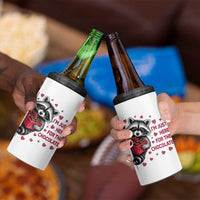 Valentine Racoon Trash Panda 4 in 1 Can Cooler Tumbler I'm Just Here For The Chocolate