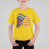 Valentine Racoon Trash Panda T Shirt For Kid I'm Just Here For The Chocolate