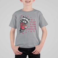 Valentine Racoon Trash Panda T Shirt For Kid I'm Just Here For The Chocolate