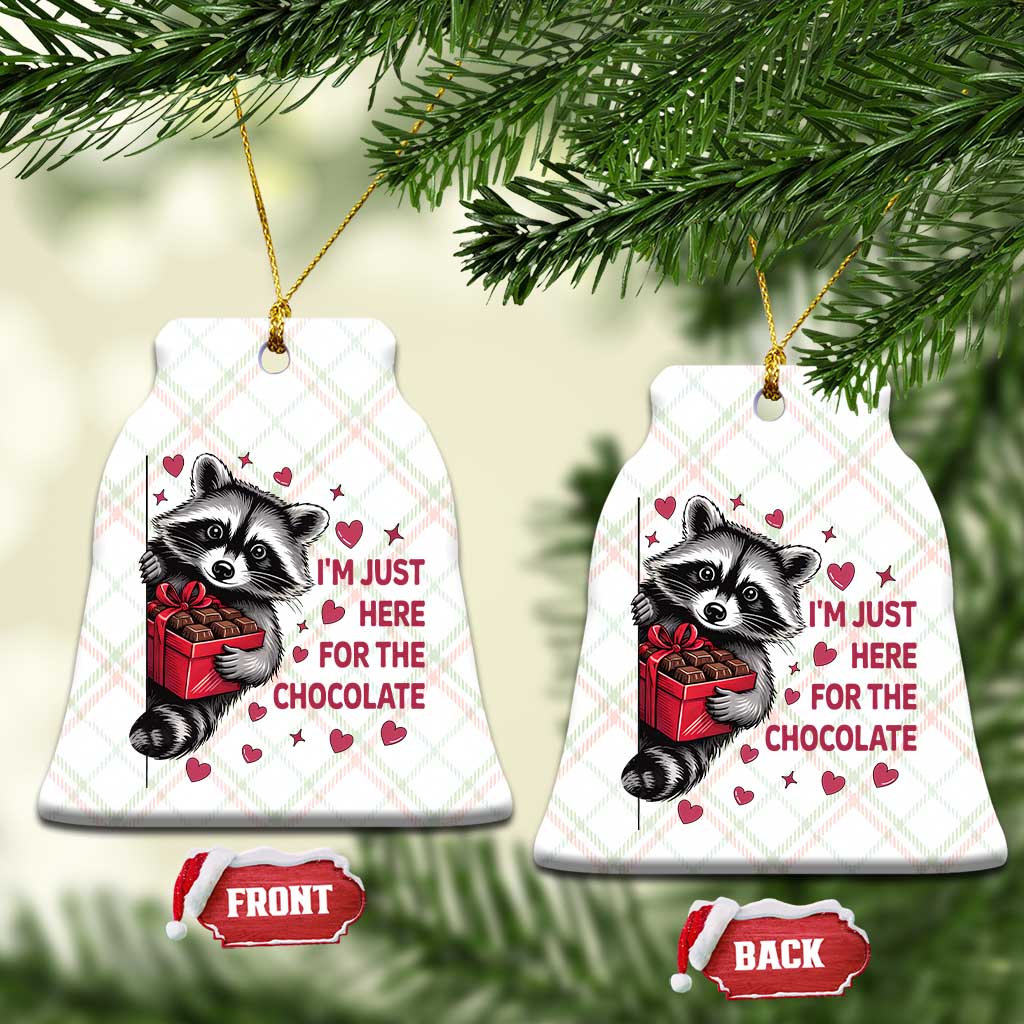 Valentine Racoon Trash Panda Ceramic Ornament I'm Just Here For The Chocolate