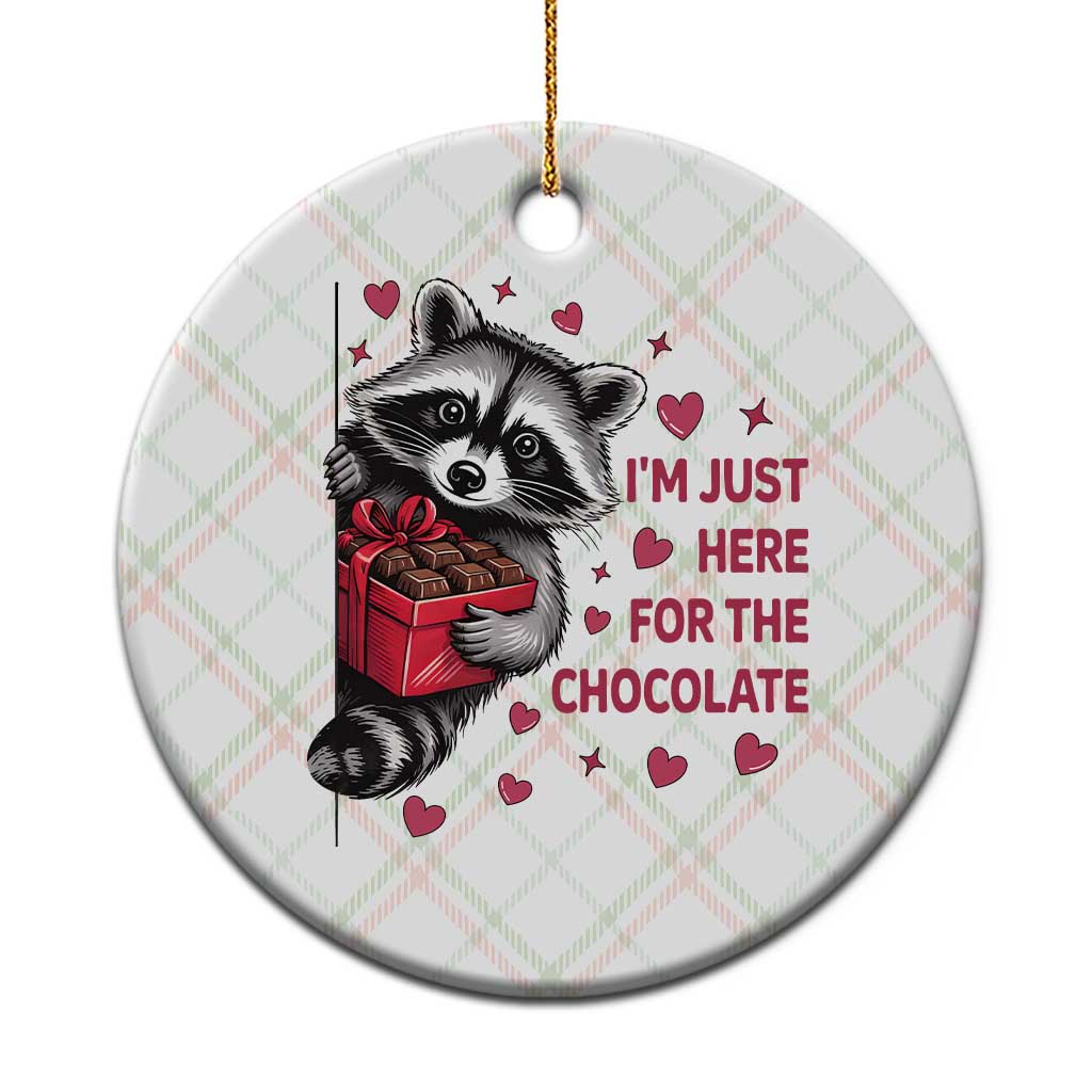 Valentine Racoon Trash Panda Ceramic Ornament I'm Just Here For The Chocolate