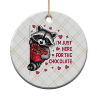 Valentine Racoon Trash Panda Ceramic Ornament I'm Just Here For The Chocolate