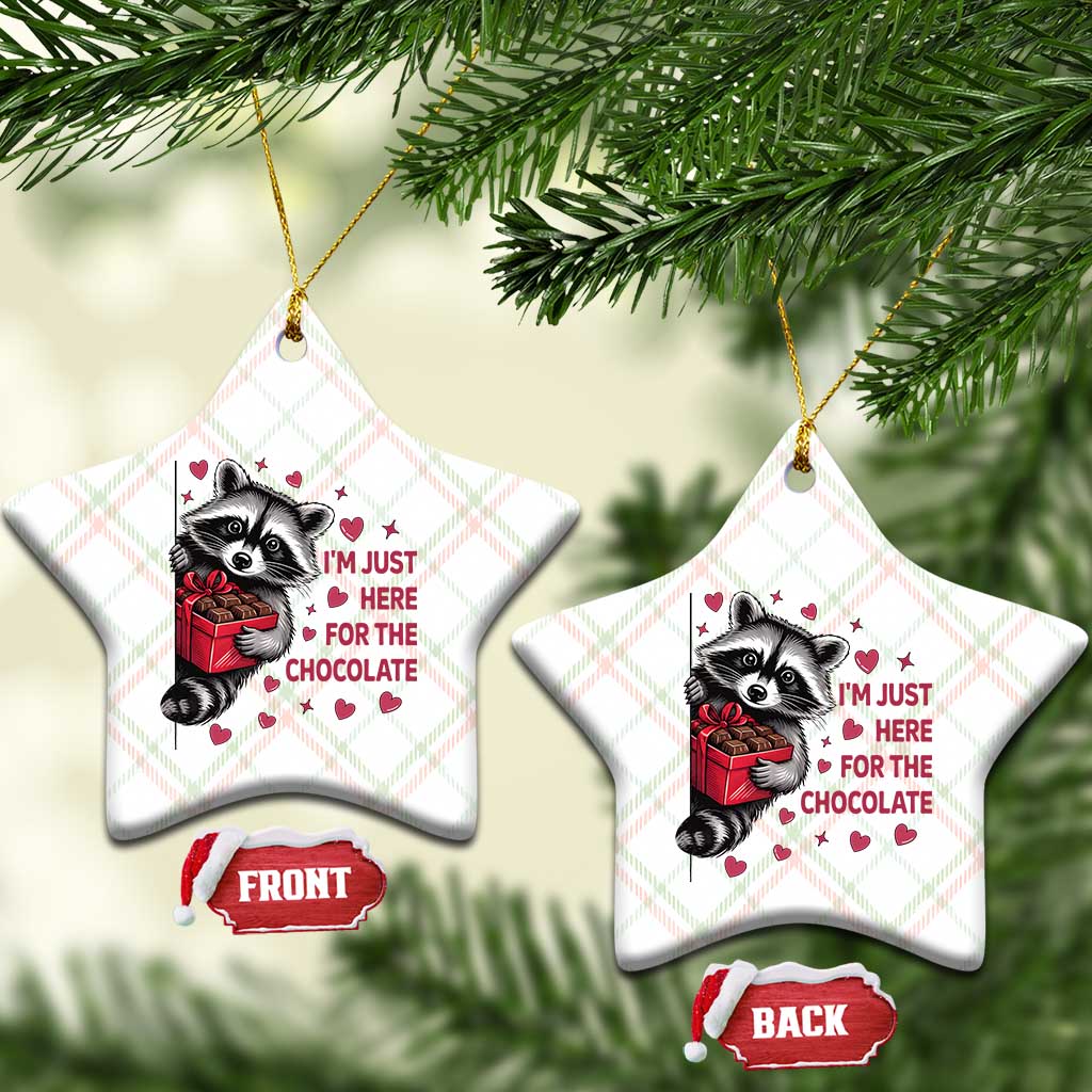 Valentine Racoon Trash Panda Ceramic Ornament I'm Just Here For The Chocolate