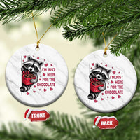 Valentine Racoon Trash Panda Ceramic Ornament I'm Just Here For The Chocolate