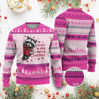 Valentine Racoon Trash Panda Ugly Christmas Sweater I'm Just Here For The Chocolate