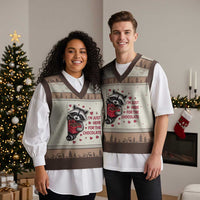 Valentine Racoon Trash Panda V-Neck Knit Sweater Vest I'm Just Here For The Chocolate