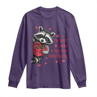 Valentine Racoon Trash Panda Long Sleeve Shirt I'm Just Here For The Chocolate
