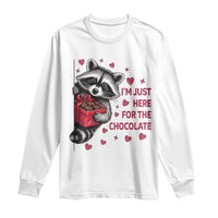 Valentine Racoon Trash Panda Long Sleeve Shirt I'm Just Here For The Chocolate