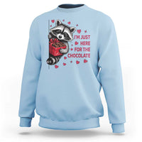 Valentine Racoon Trash Panda Sweatshirt I'm Just Here For The Chocolate